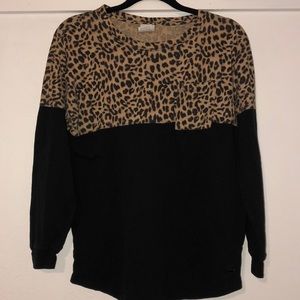 VS PINK Black & Cheetah Long Sleeve Shirt